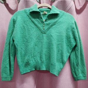 Angelon By Darlene Vintage Green Cashmere Sweater Sz S